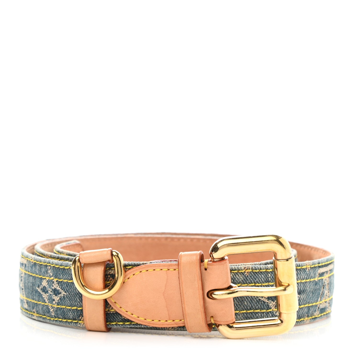 Louis Vuitton Denim Monogram Belt 90 36 Blue 2 of 14