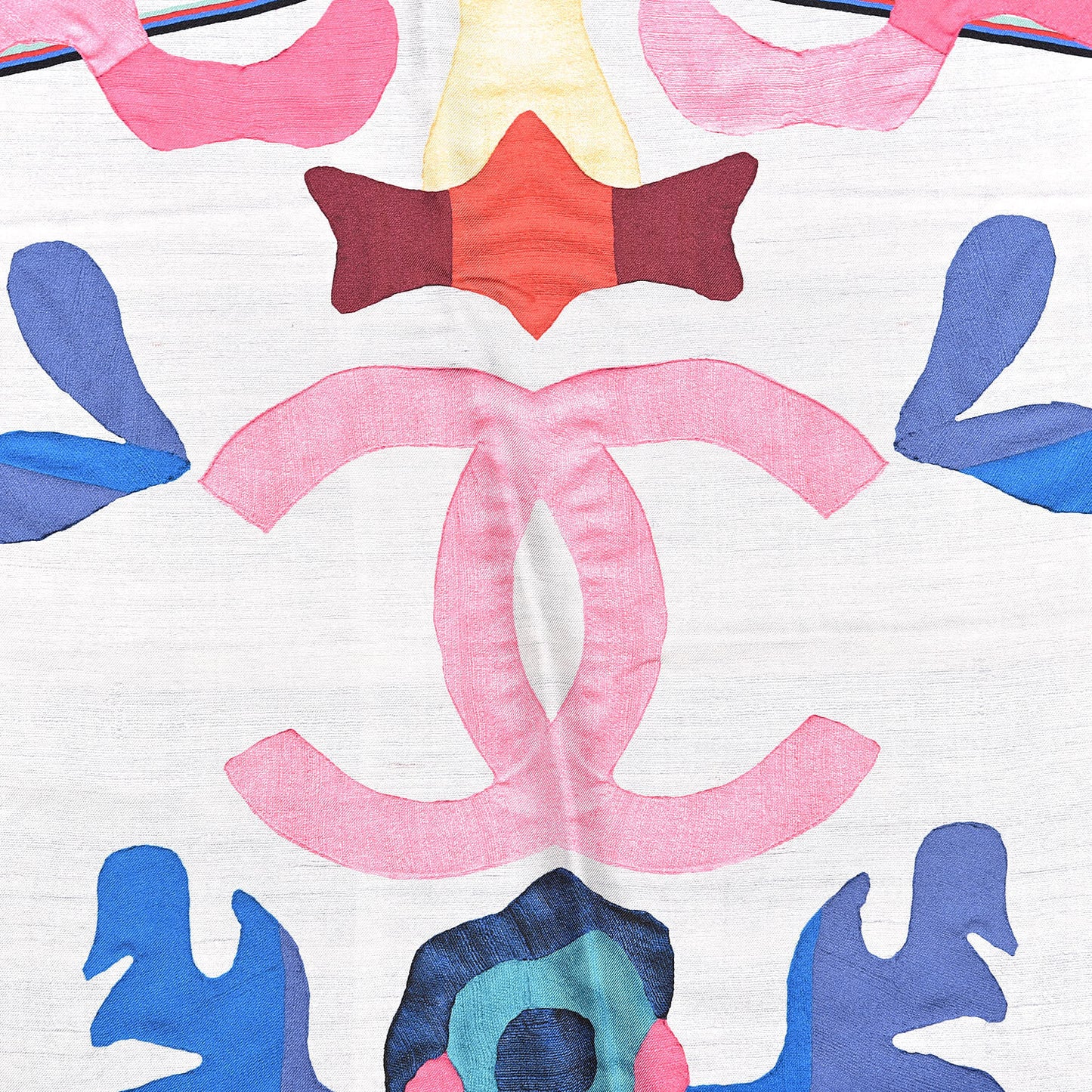 Silk CC Flower Square Scarf Grey