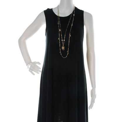Chanel Pearl Stone CC Long Double Strand Necklace Black Gold 2 of 6