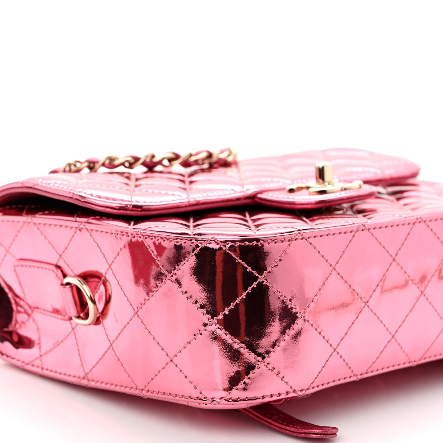 Mirror Calfskin Metallic Calfskin Quilted Hollywood Boulevard Backpack With Coin Purse Pink