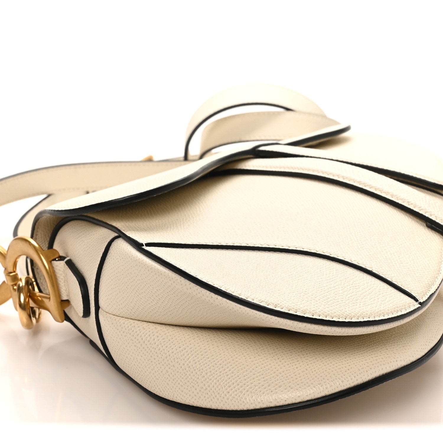 Christian Dior Grained Calfskin Saddle Bag With Strap Latte 9 of 11