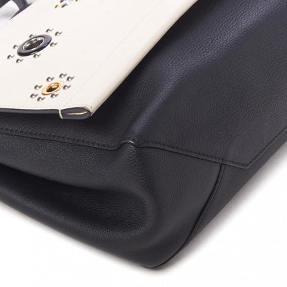 Louis Vuitton Calfskin Mechanical Flowers Lockme II Black White 6 of 11