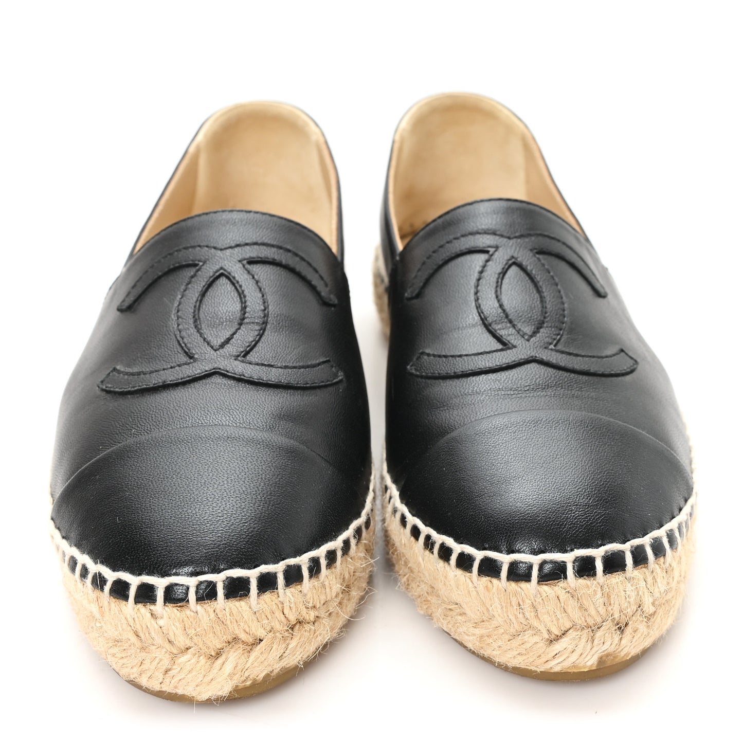 Lambskin CC Espadrilles 36 Black