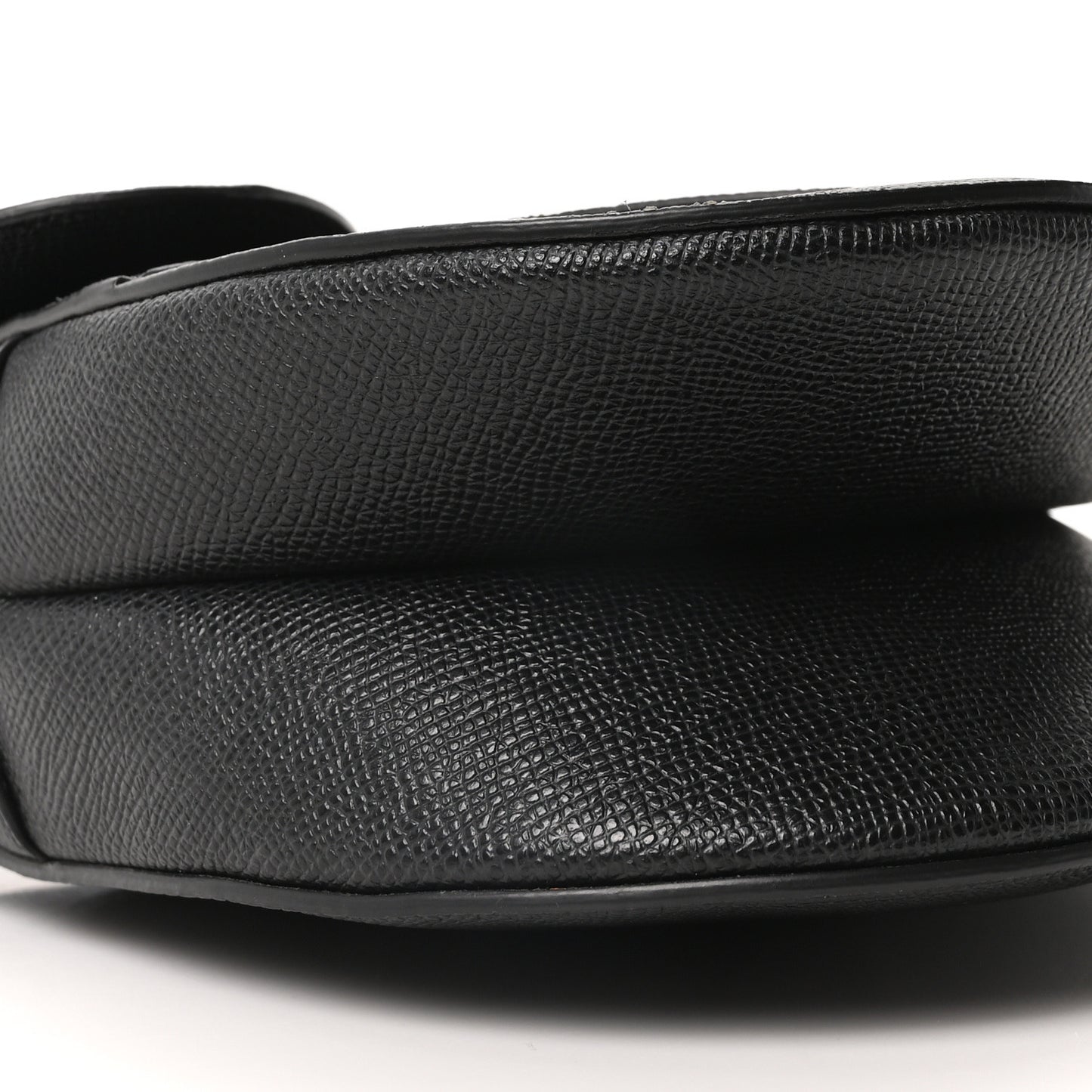 Grained Calfskin Saddle Bag Black