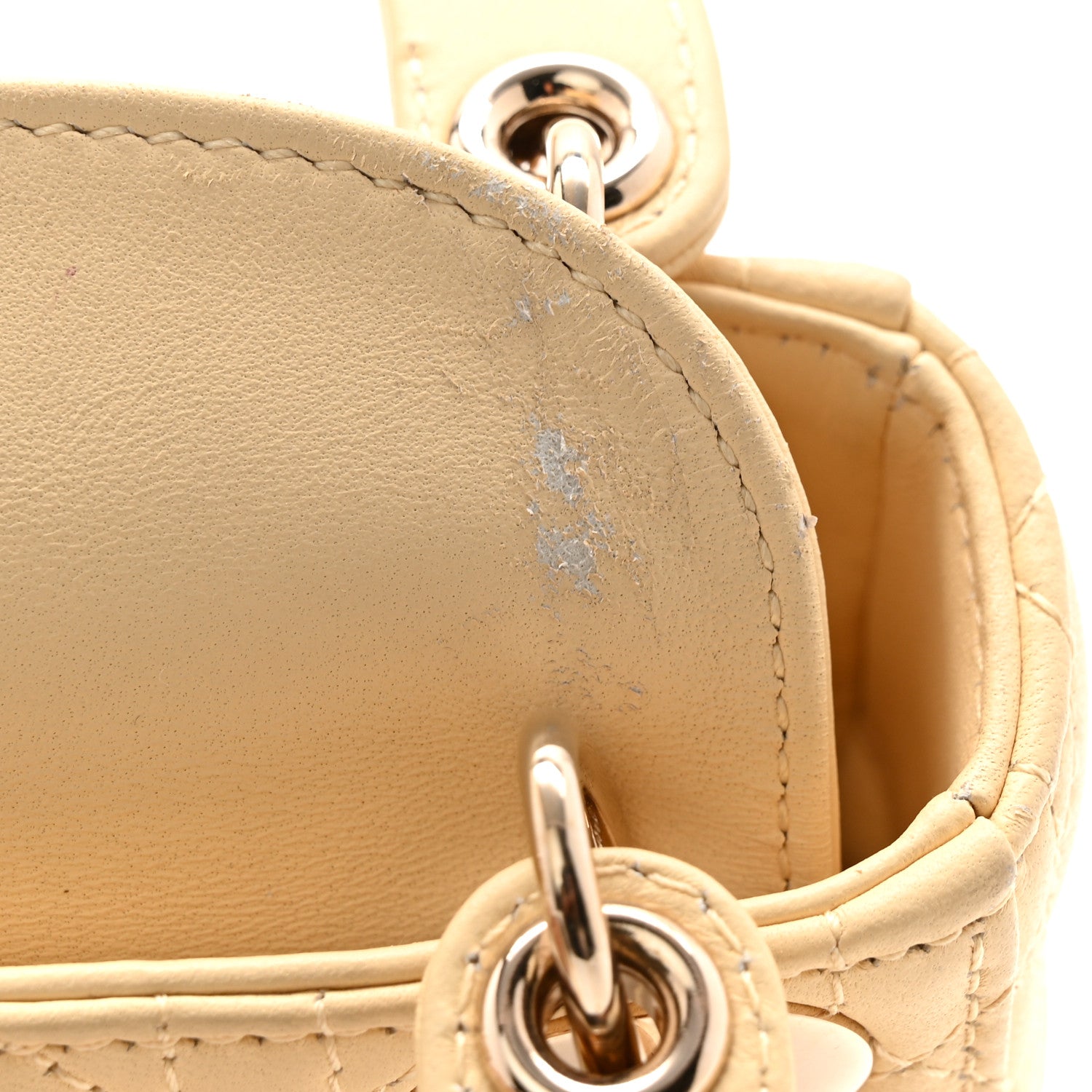 Christian Dior Lambskin Cannage Micro Lady Dior Soft Yellow 11 of 11