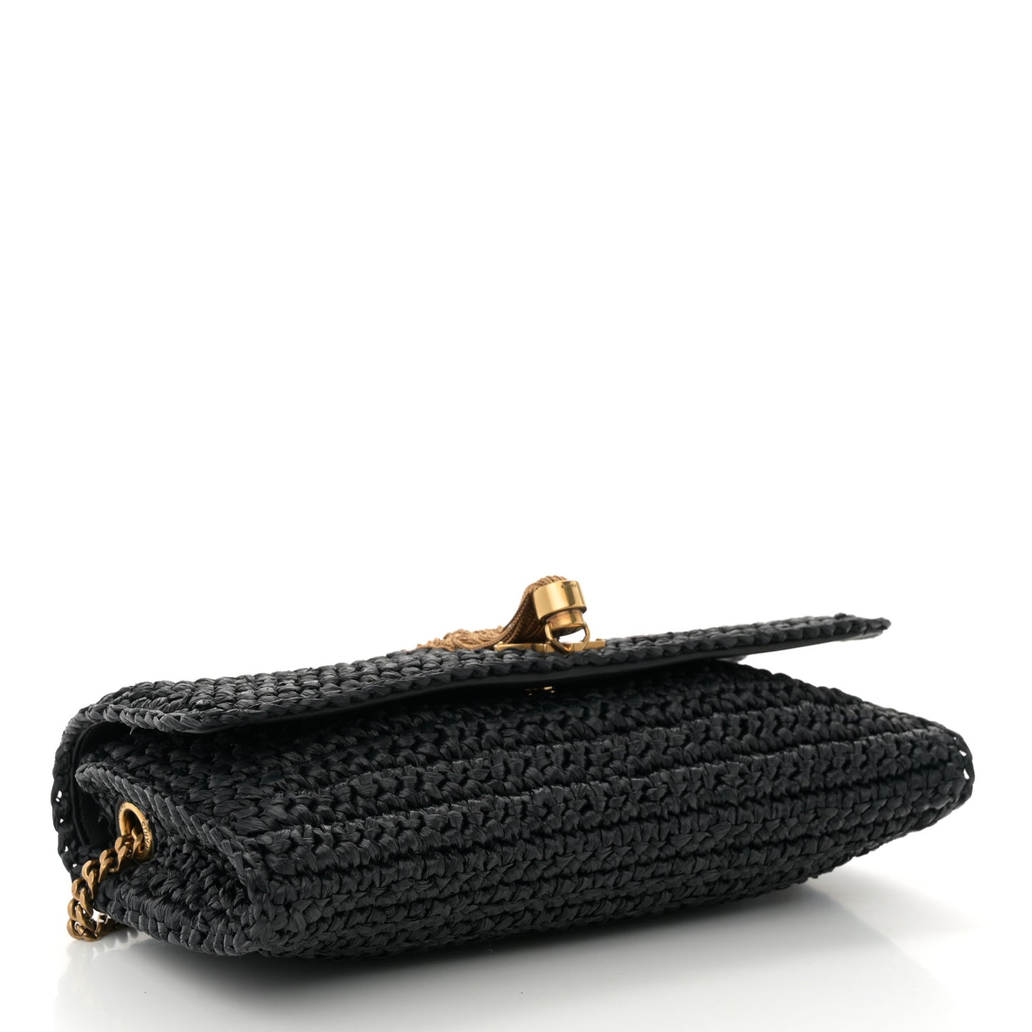 Raffia Monogram Tassel Kate 99 Black