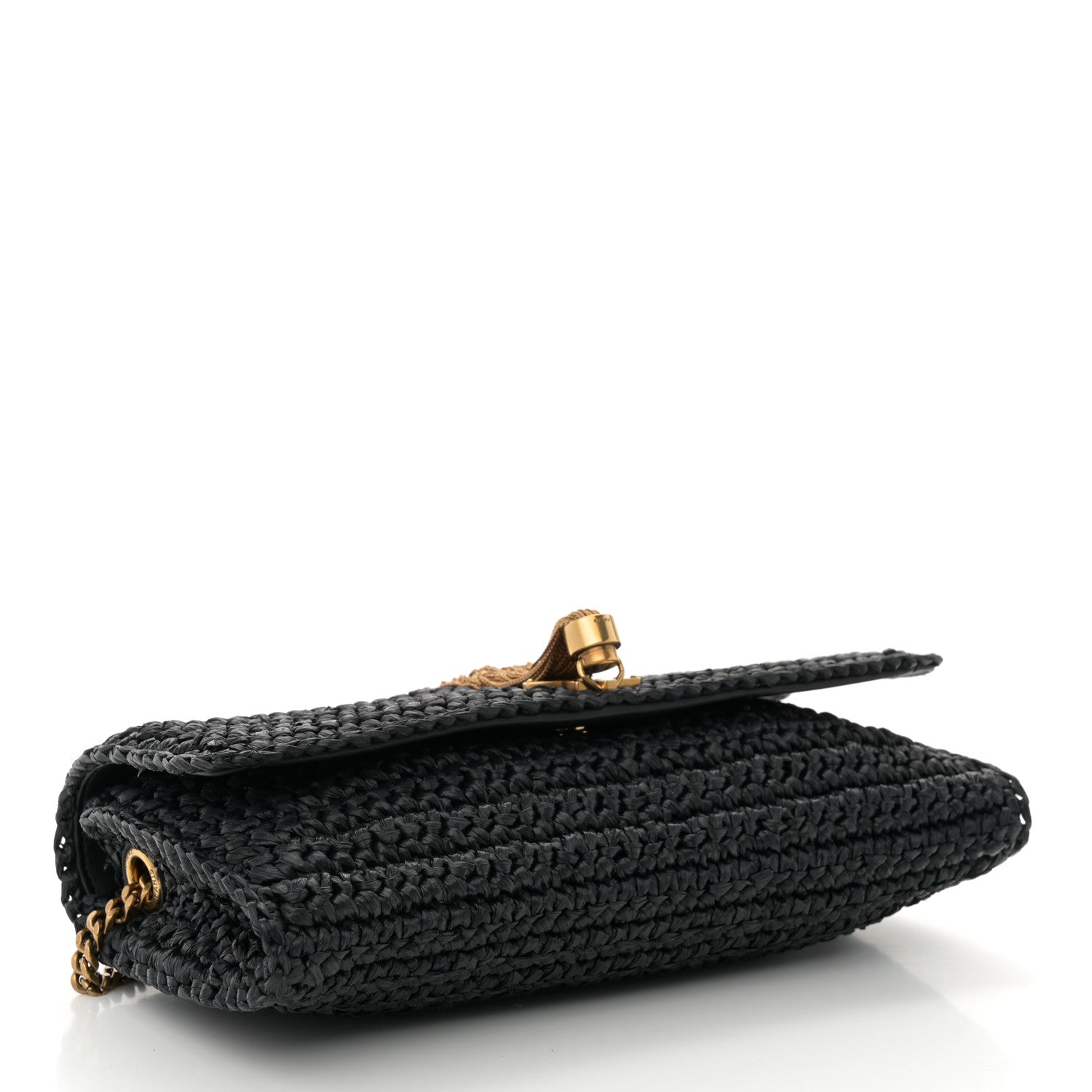 Saint Laurent Raffia Monogram Tassel Kate 99 Black 4 of 11