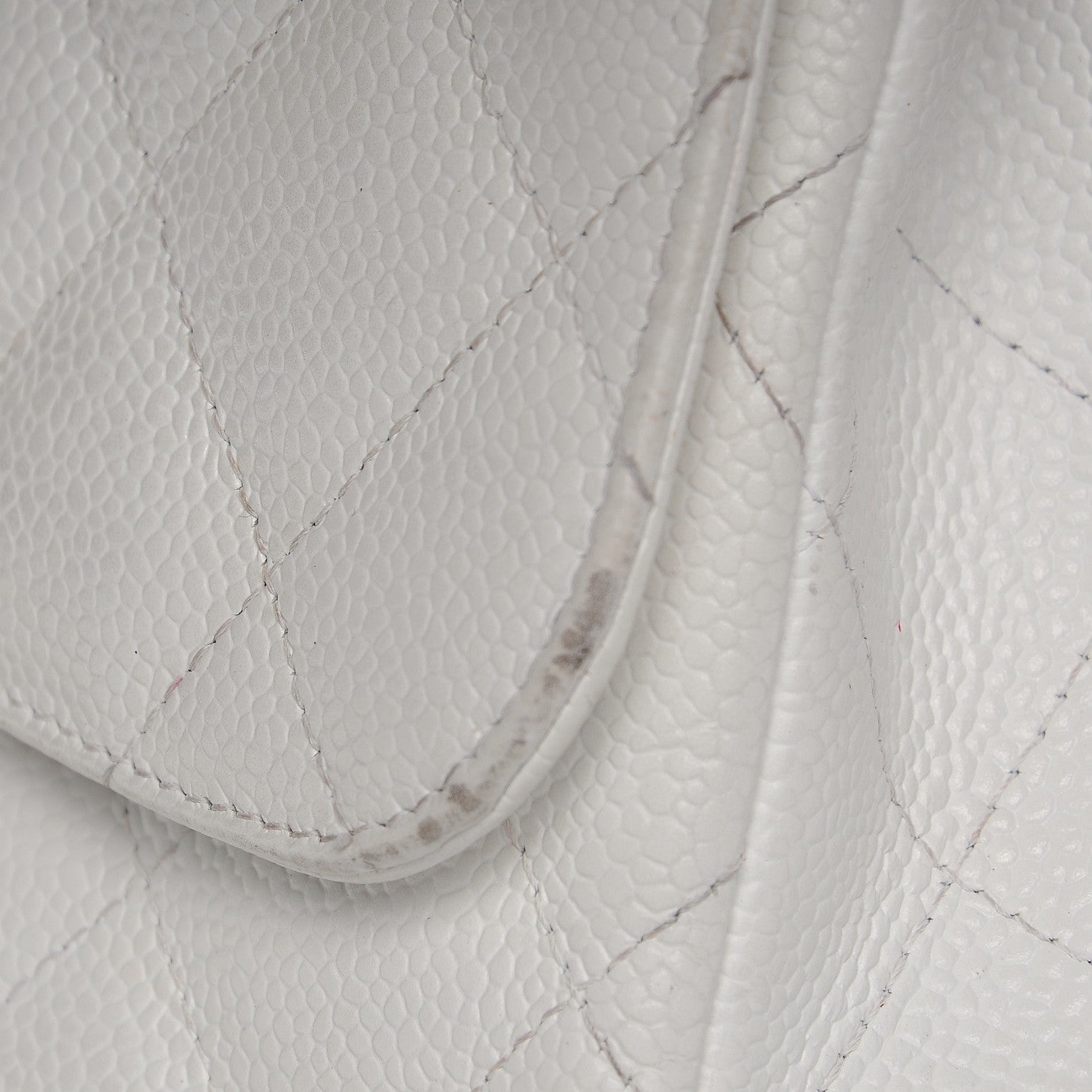 Chanel Caviar Quilted Jumbo Single Flap White 11 of 19