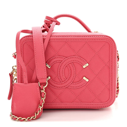 Chanel Caviar Quilted Small CC Filigree Vanity Case Rose 1 of 15