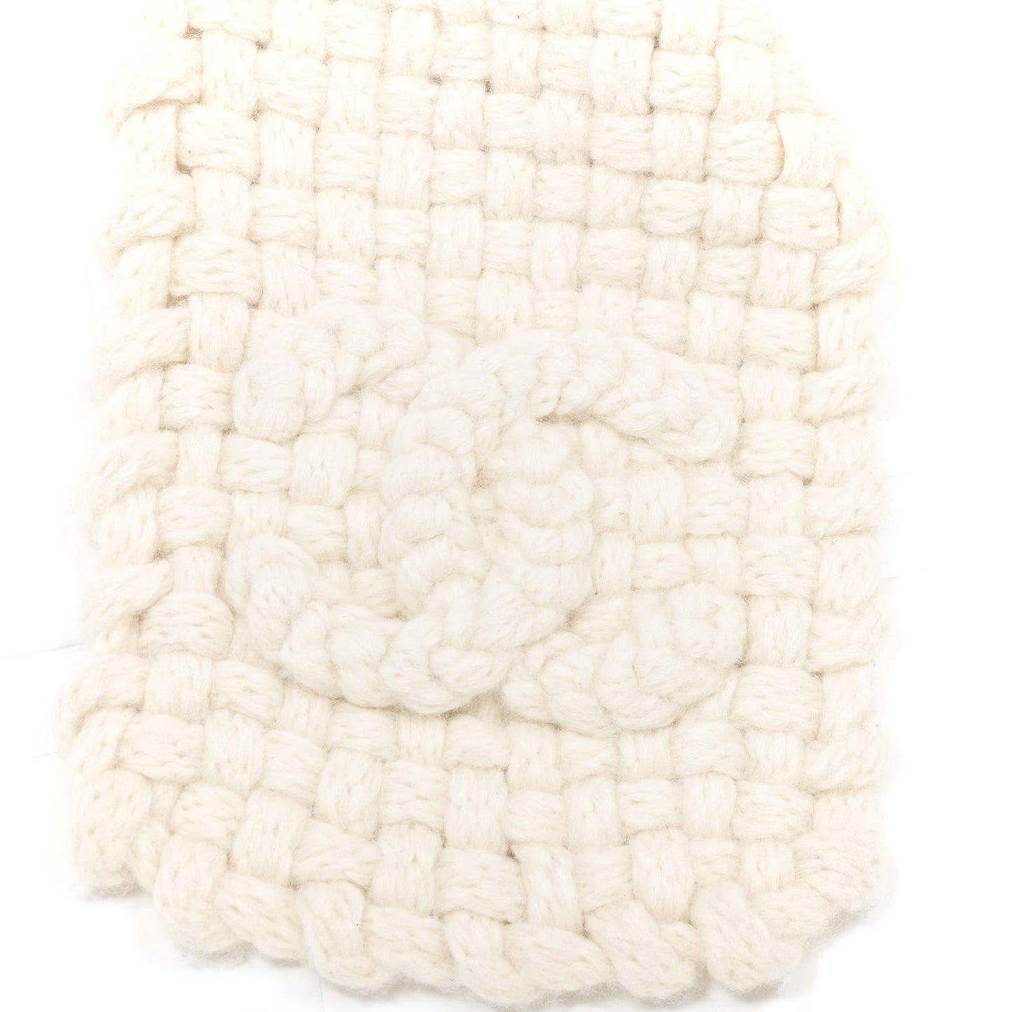 Wool Silk Alpaca CC Scarf Ivory