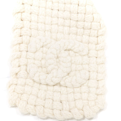 Chanel Wool Silk Alpaca CC Scarf Ivory 2 of 4