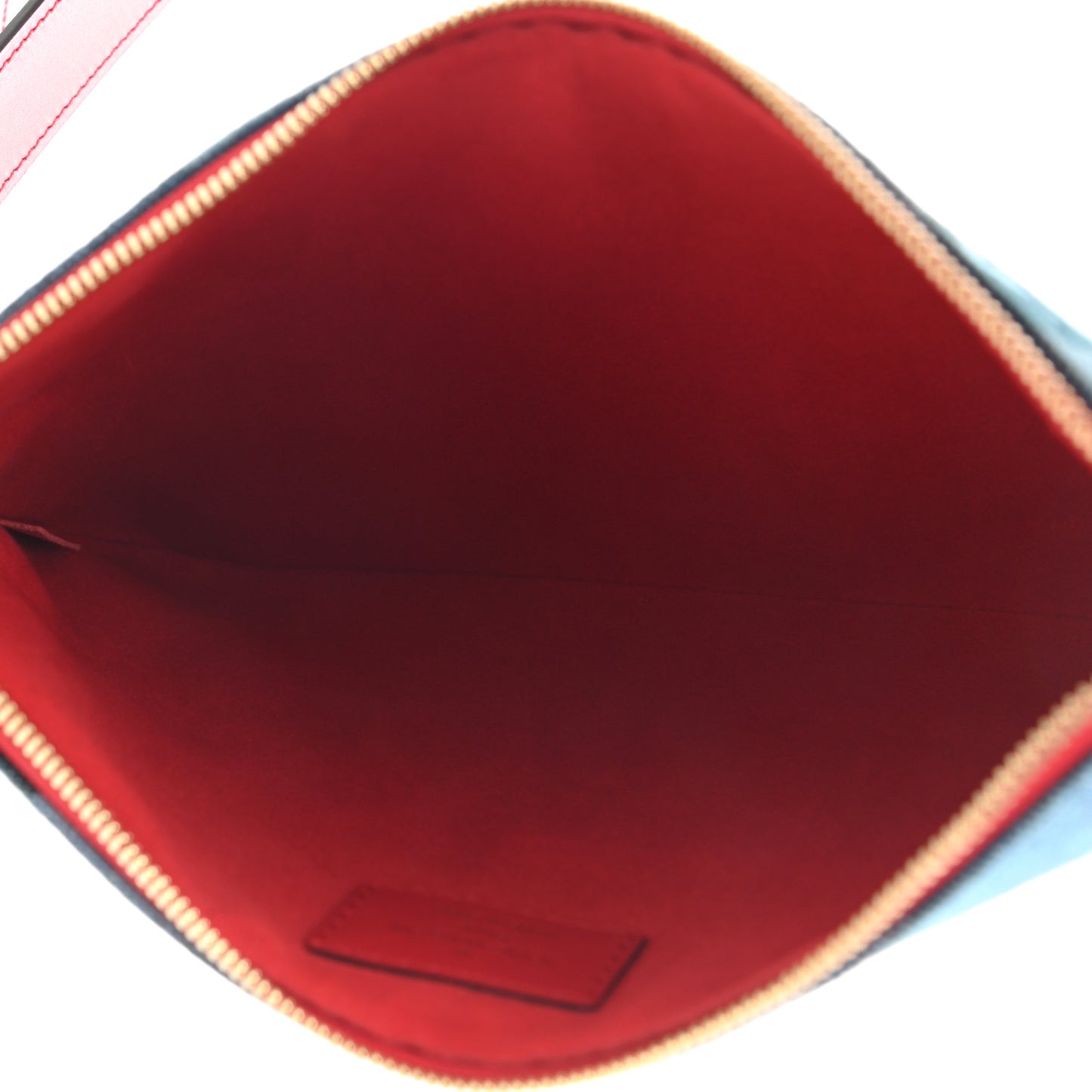 Denim Monogram Patchwork City Pouch Blue Rouge