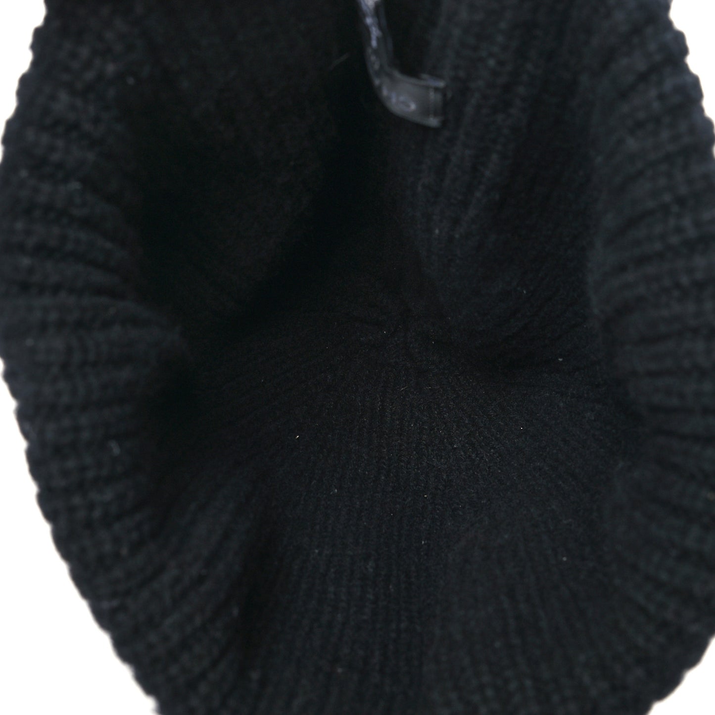 Wool Cashmere CC Beanie Hat Light Black White