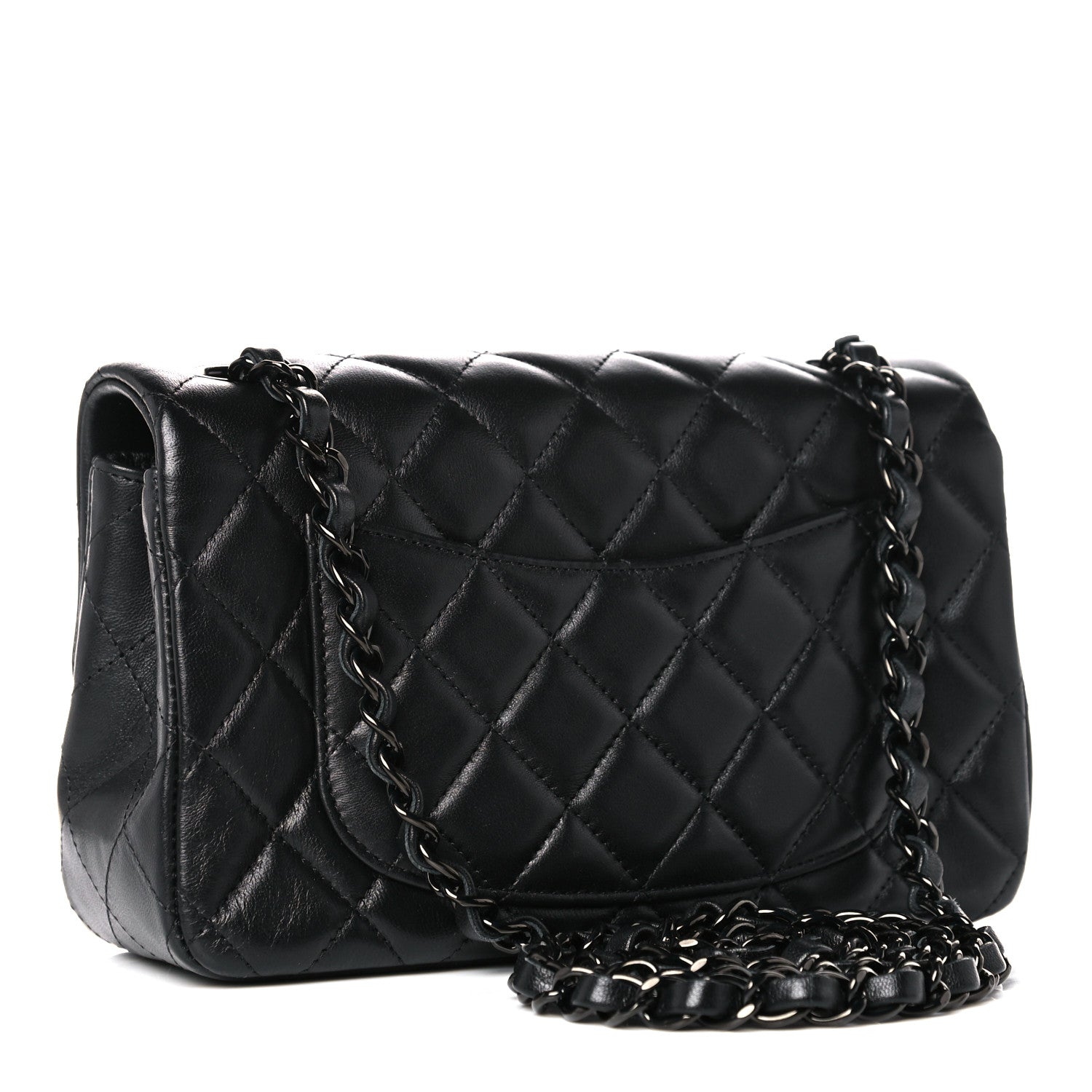 Chanel Lambskin Quilted Mini Rectangular Flap So Black 3 of 10