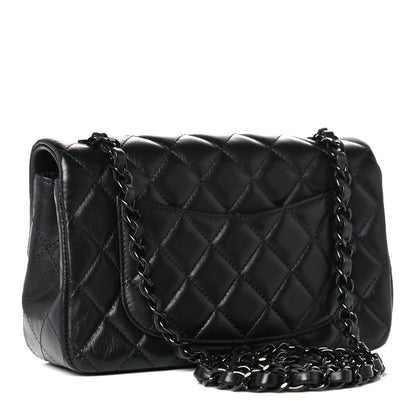 Chanel Lambskin Quilted Mini Rectangular Flap So Black 3 of 10