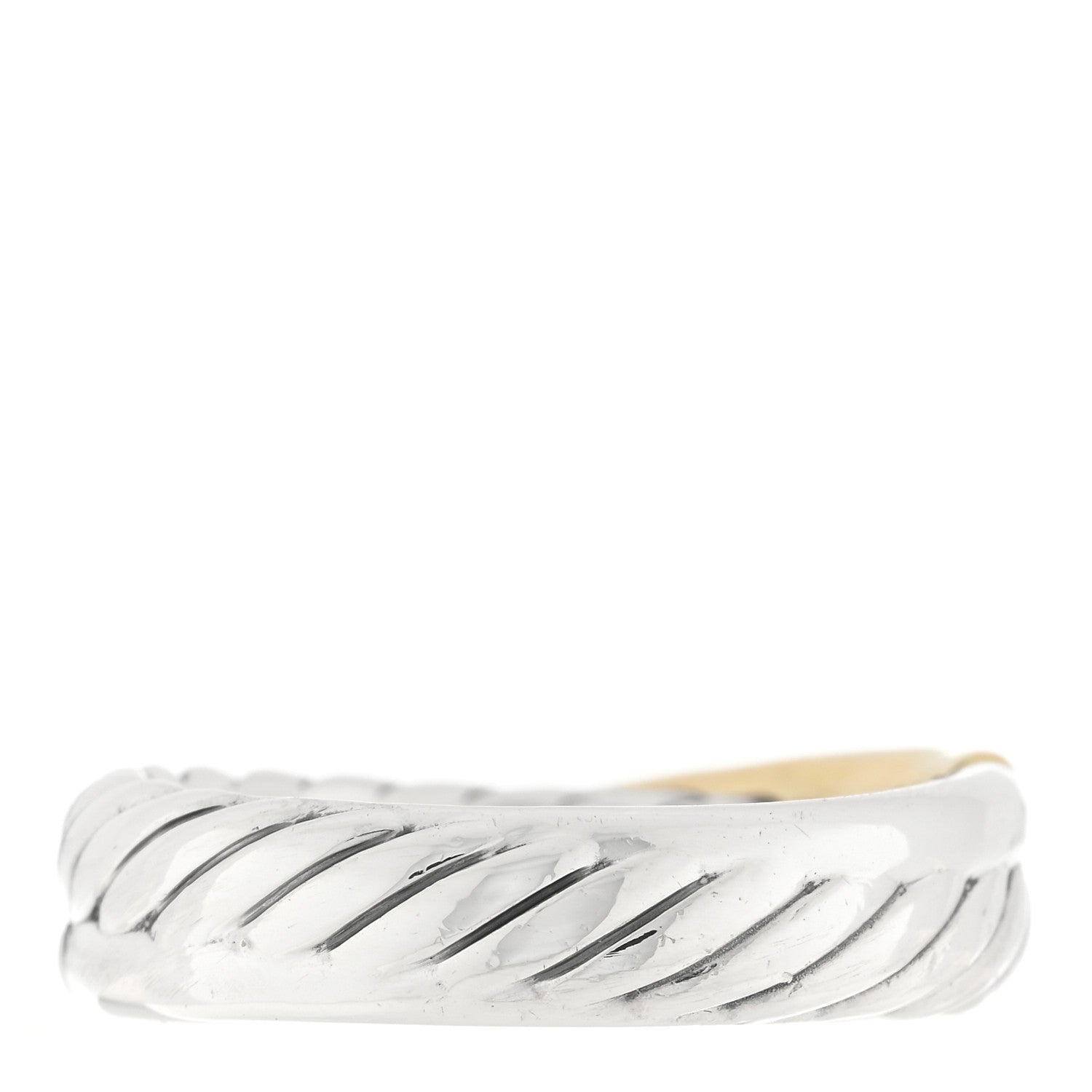 David Yurman Sterling Silver 18K Yellow Gold Narrow Crossover Ring 58 8.25 3 of 4