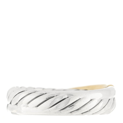 David Yurman Sterling Silver 18K Yellow Gold Narrow Crossover Ring 58 8.25 3 of 4