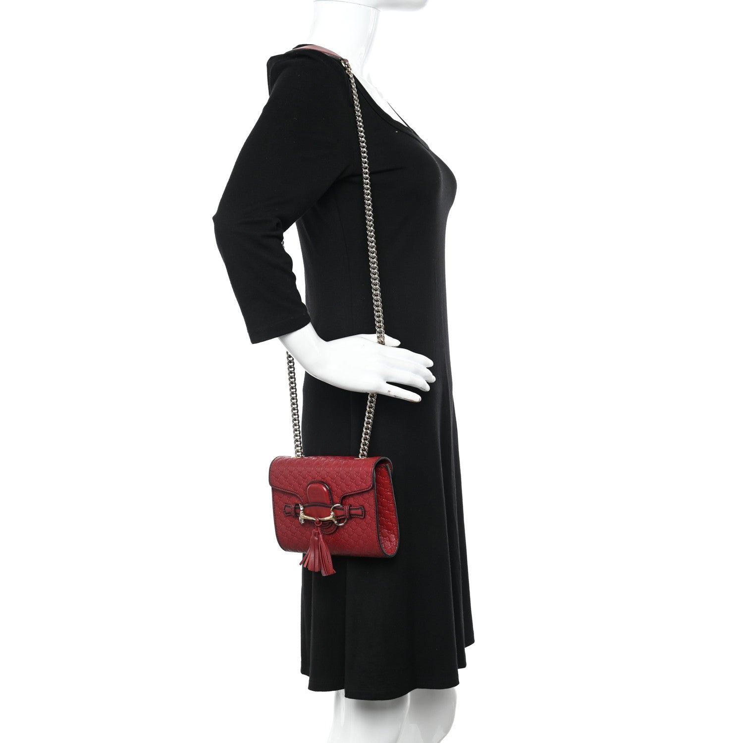 Gucci Soft Microguccissima Mini Emily Chain Shoulder Bag Rosso 3 of 12