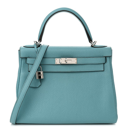 Hermes Taurillon Clemence Kelly Retourne 28 Bleu Atoll 1 of 11