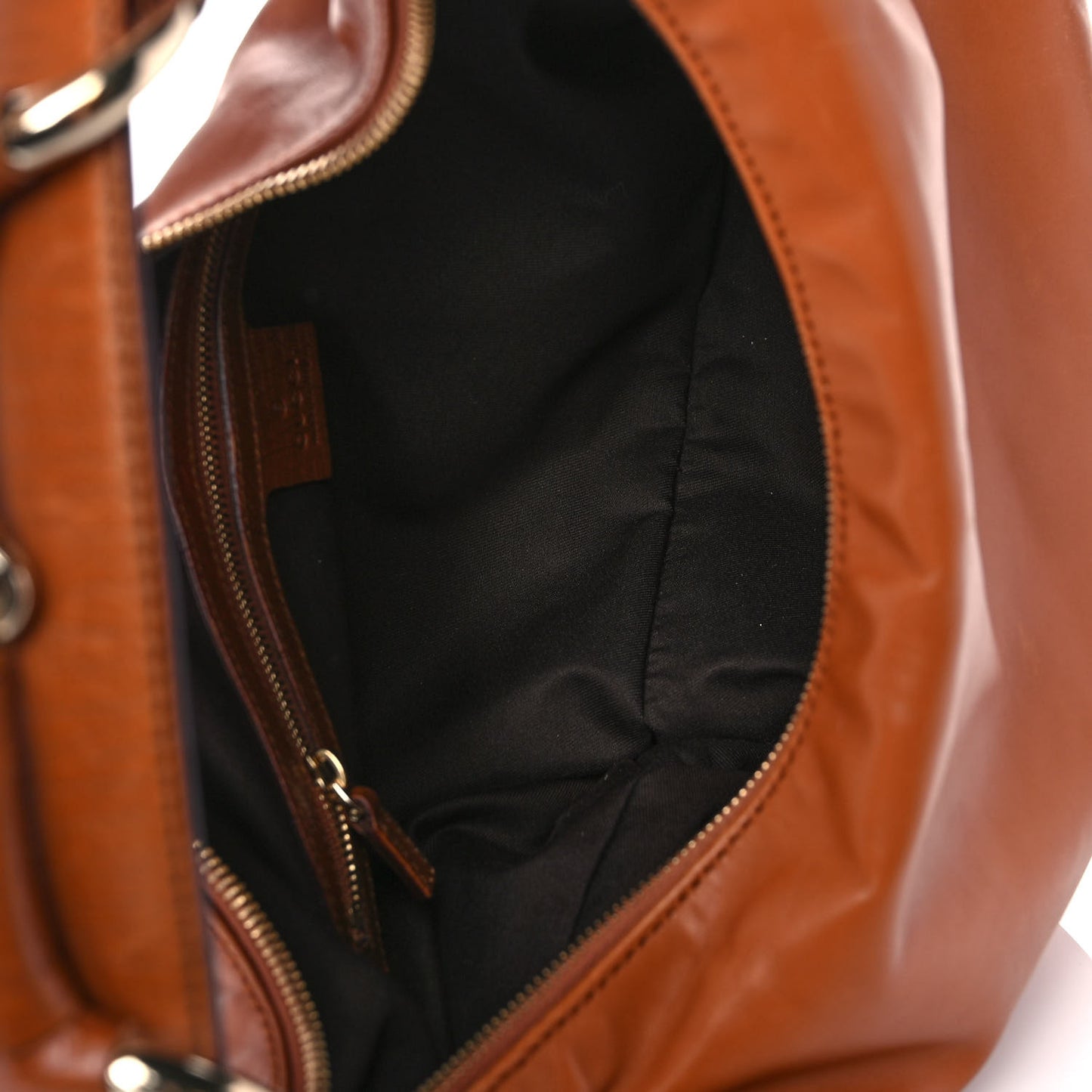 Leather Medium Horsebit Chain Hobo Brown