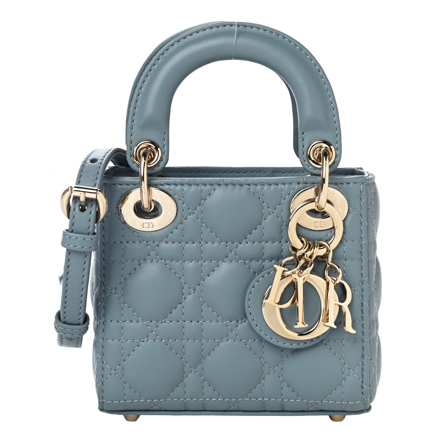Christian Dior Lambskin Cannage Micro Lady Dior Cloud Blue 1 of 8