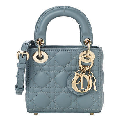 Christian Dior Lambskin Cannage Micro Lady Dior Cloud Blue 1 of 8