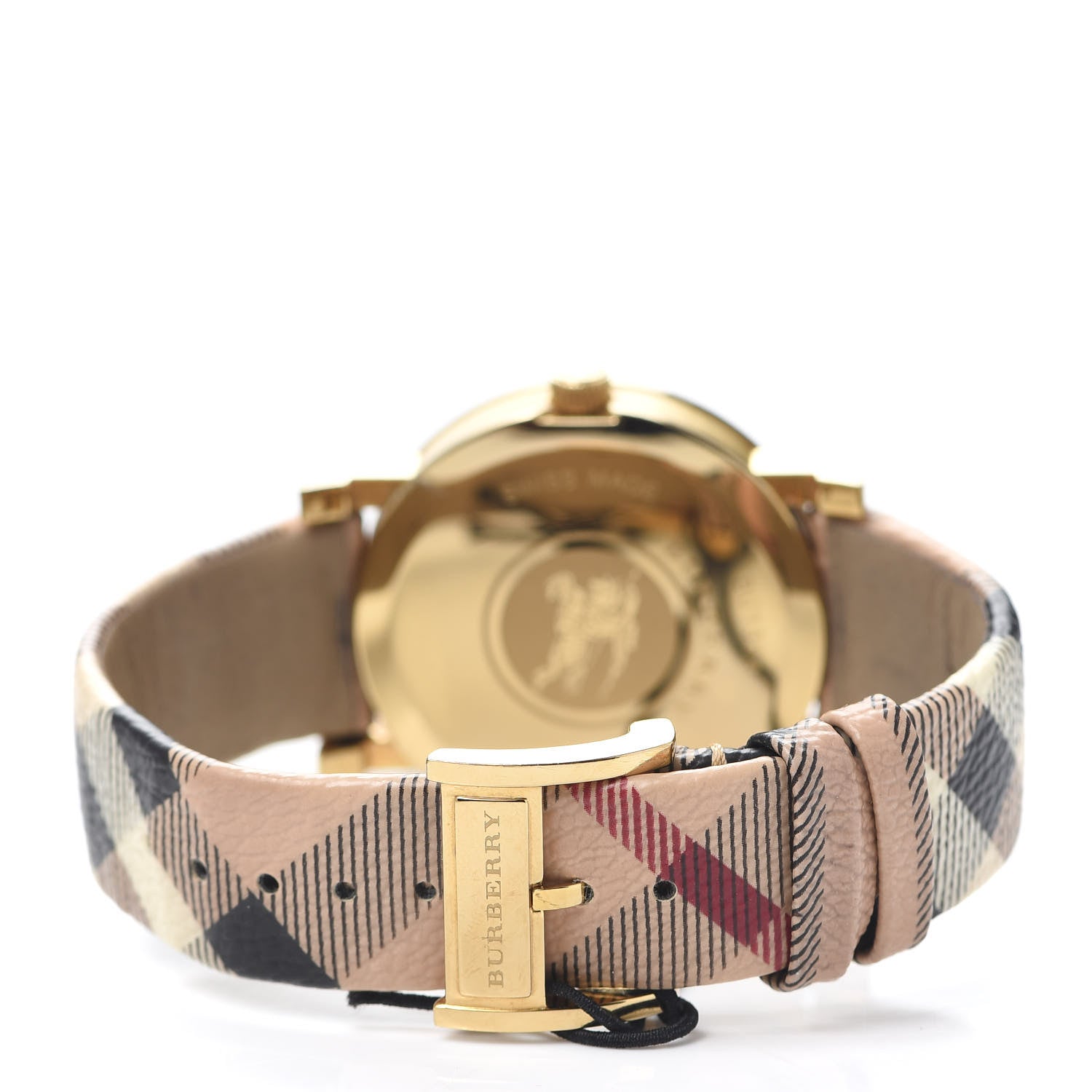Burberry Stainless Steel Calfskin 38mm Heritage Check Quartz Watch Gold BU1398 3 of 5