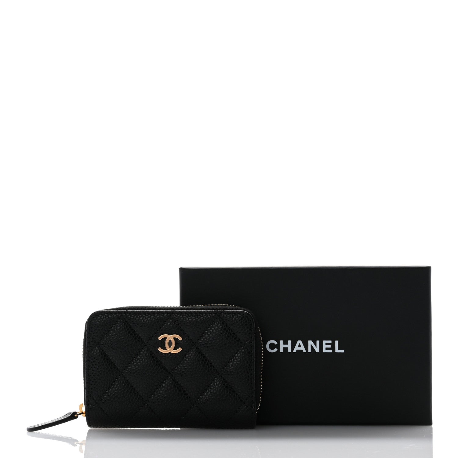 Chanel Caviar Quilted Zip Coin Purse Black 8 of 8