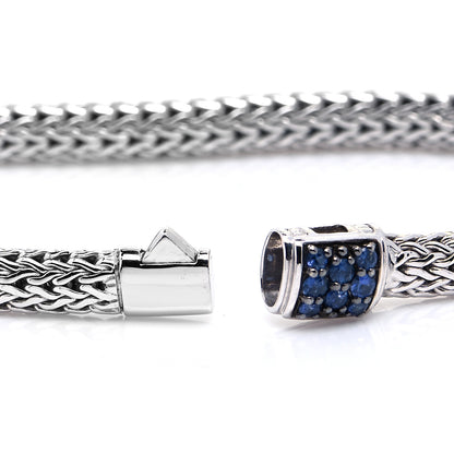 John Hardy Sterling Silver Blue Sapphire 5mm Classic Chain Bracelet 5 of 7