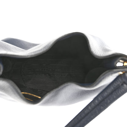 Prada Vitello Phenix Embossed Logo Hobo Baltico 5 of 10