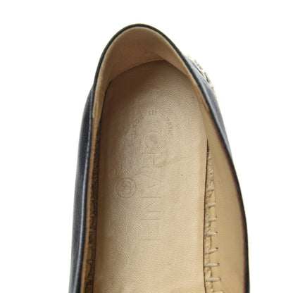 Chanel Lambskin CC Espadrilles 37 Black 6 of 9