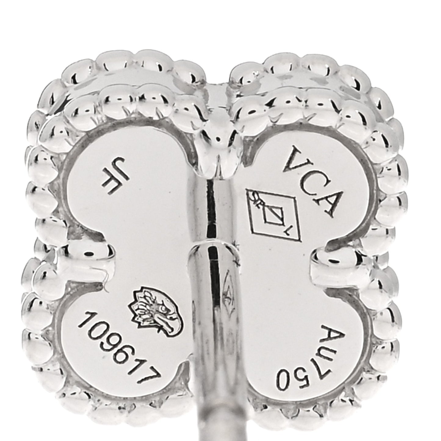 18K White Gold Mother of Pearl Sweet Alhambra Earrings
