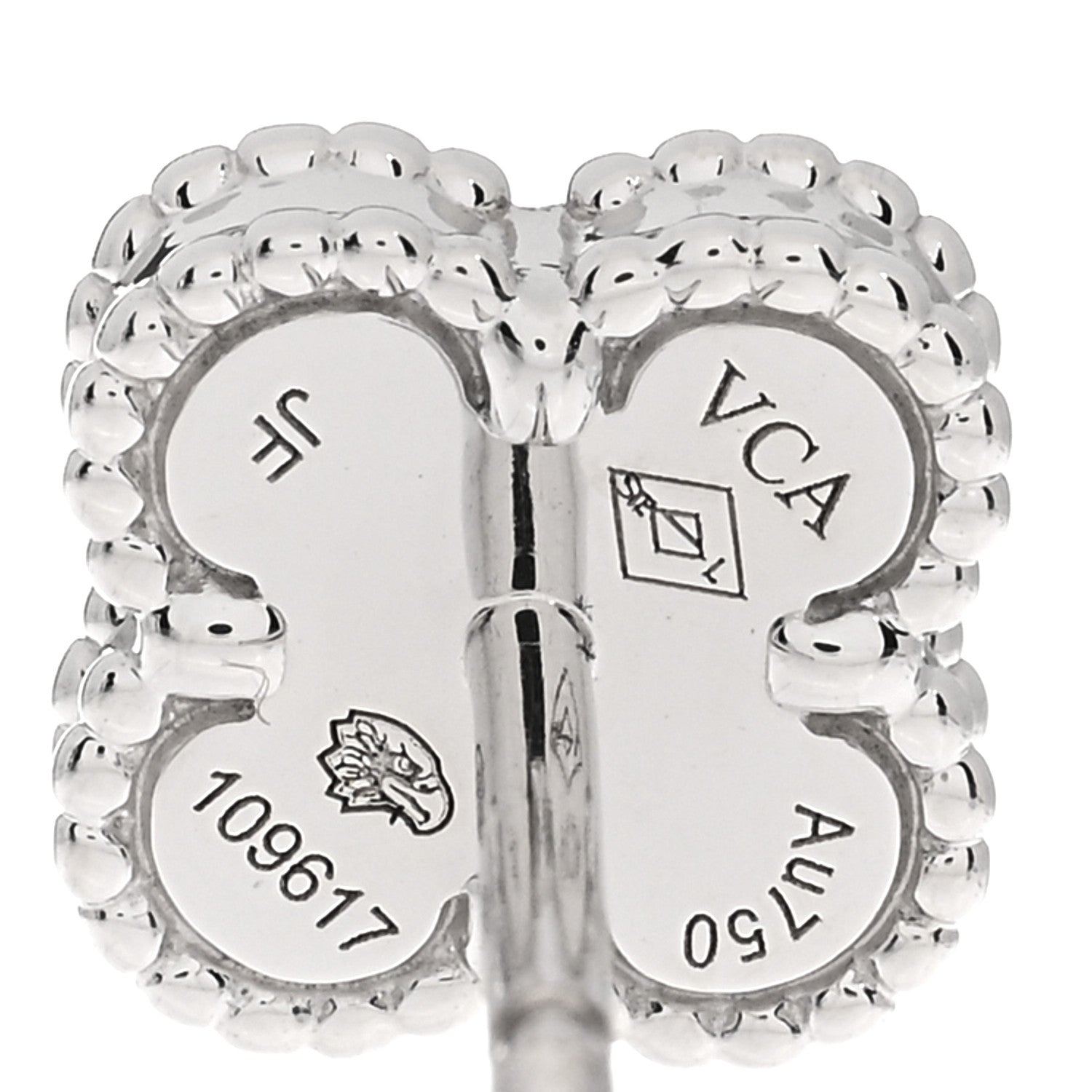 Van Cleef & Arpels 18K White Gold Mother of Pearl Sweet Alhambra Earrings 4 of 5