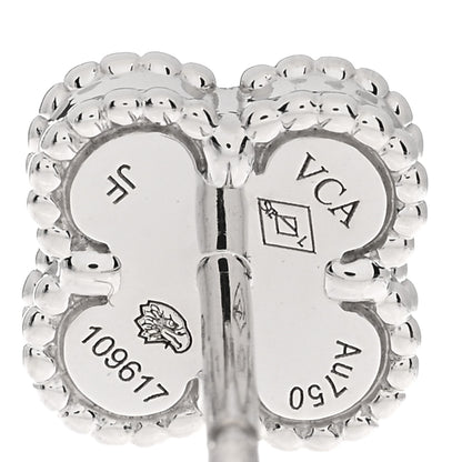 Van Cleef & Arpels 18K White Gold Mother of Pearl Sweet Alhambra Earrings 4 of 5