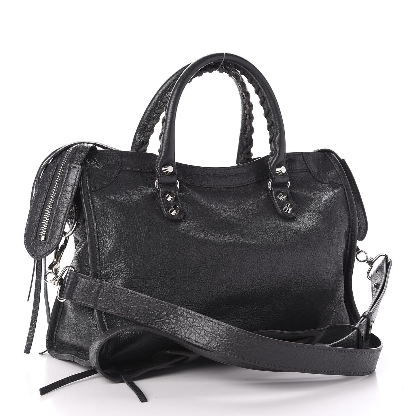 Agneau Classic Silver Hardware S City Black Gris Fossile