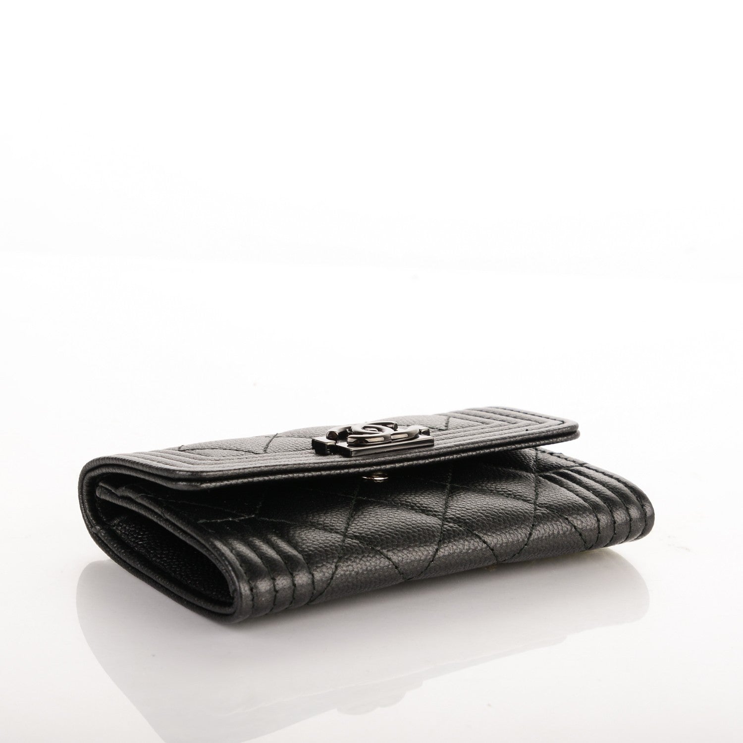 Chanel Caviar Quilted Boy Flap Card Holder So Black 4 of 8