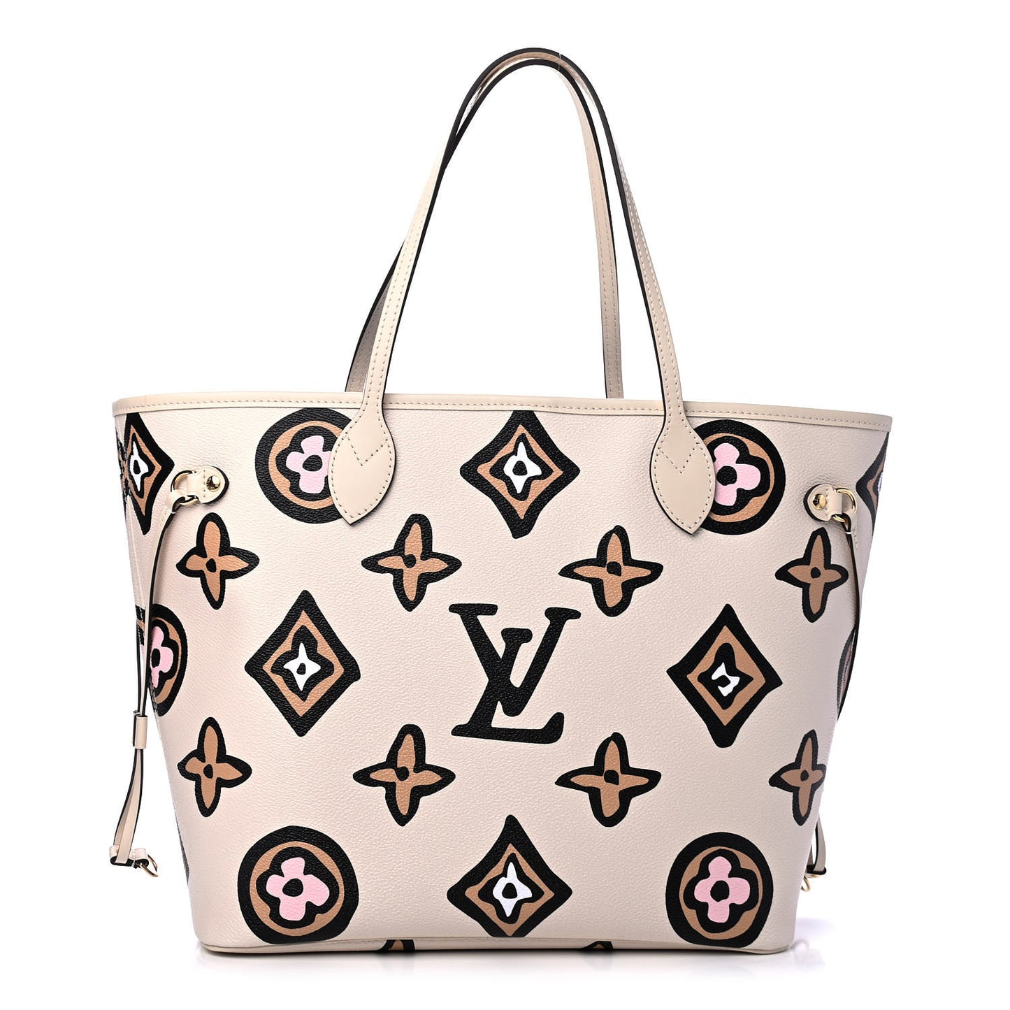 Monogram Giant Wild At Heart Neverfull MM Creme