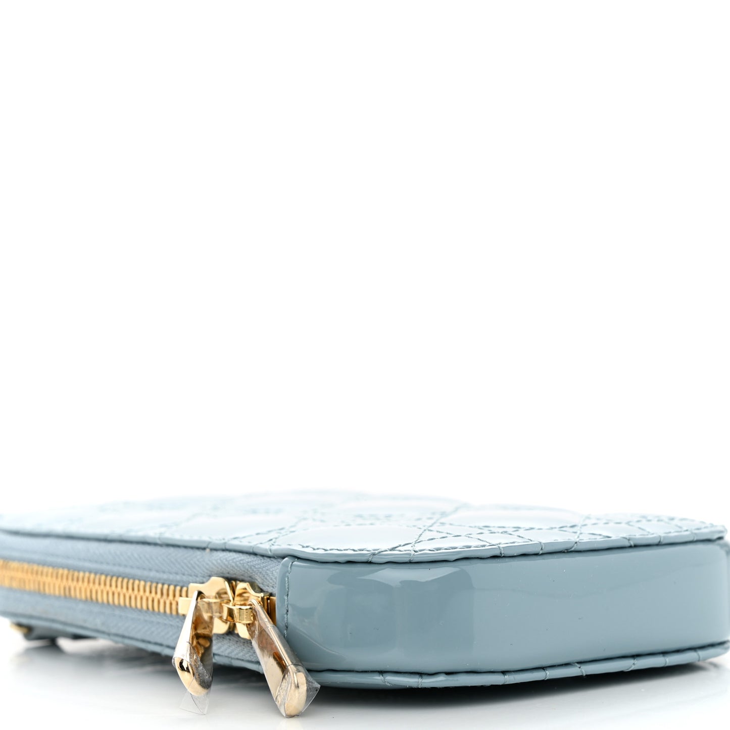 Patent Cannage Lady Dior Phone Holder Bracing Blue