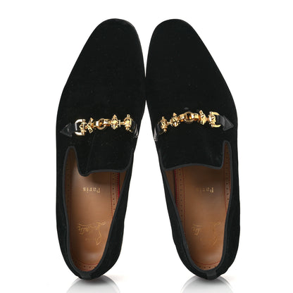 Christian Louboutin Velvet Mens Flat Loafers 42.5 Black 2 of 14