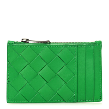 Bottega Veneta Calfskin Intrecciato Zip Card Holder Parakeet 1 of 8