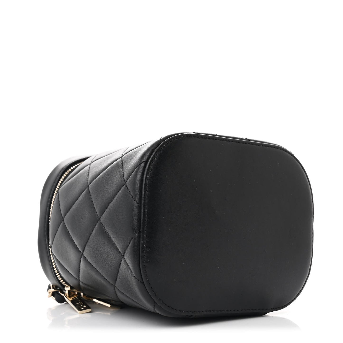 Lambskin Quilted Trendy Vanity Case Black