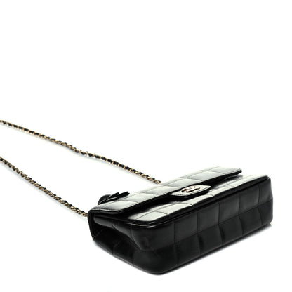 Chanel Lambskin Quilted Mini Chocolate Bar Camellia Flap Black 4 of 9
