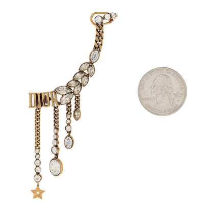 Christian Dior Crystal Metal Logo Dio(r)evolution Earring Aged Gold 2 of 6