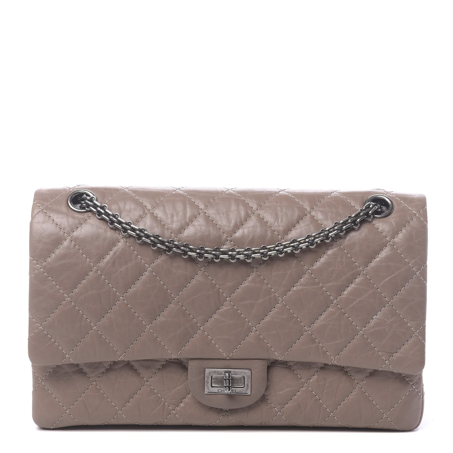 Aged Calfskin Quilted 2.55 Reissue 226 Flap Taupe