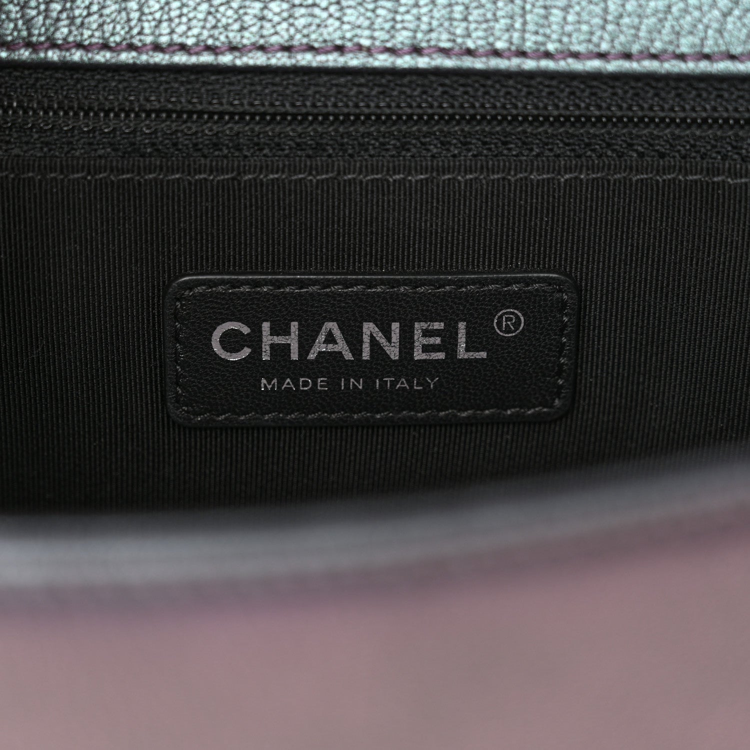 Chanel Iridescent Goatskin Quilted New Medium Boy Flap Purple 6 of 10