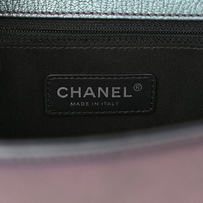 Chanel Iridescent Goatskin Quilted New Medium Boy Flap Purple 6 of 10