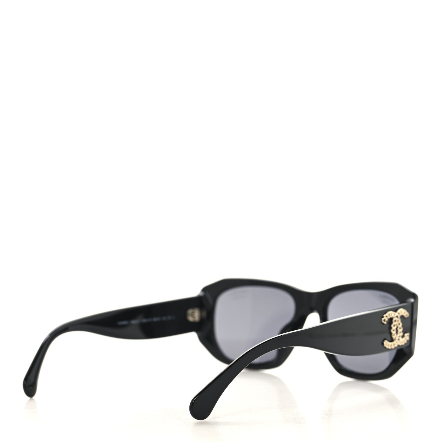 Chanel Acetate Rectangle Sunglasses 5554-A Black 4 of 7