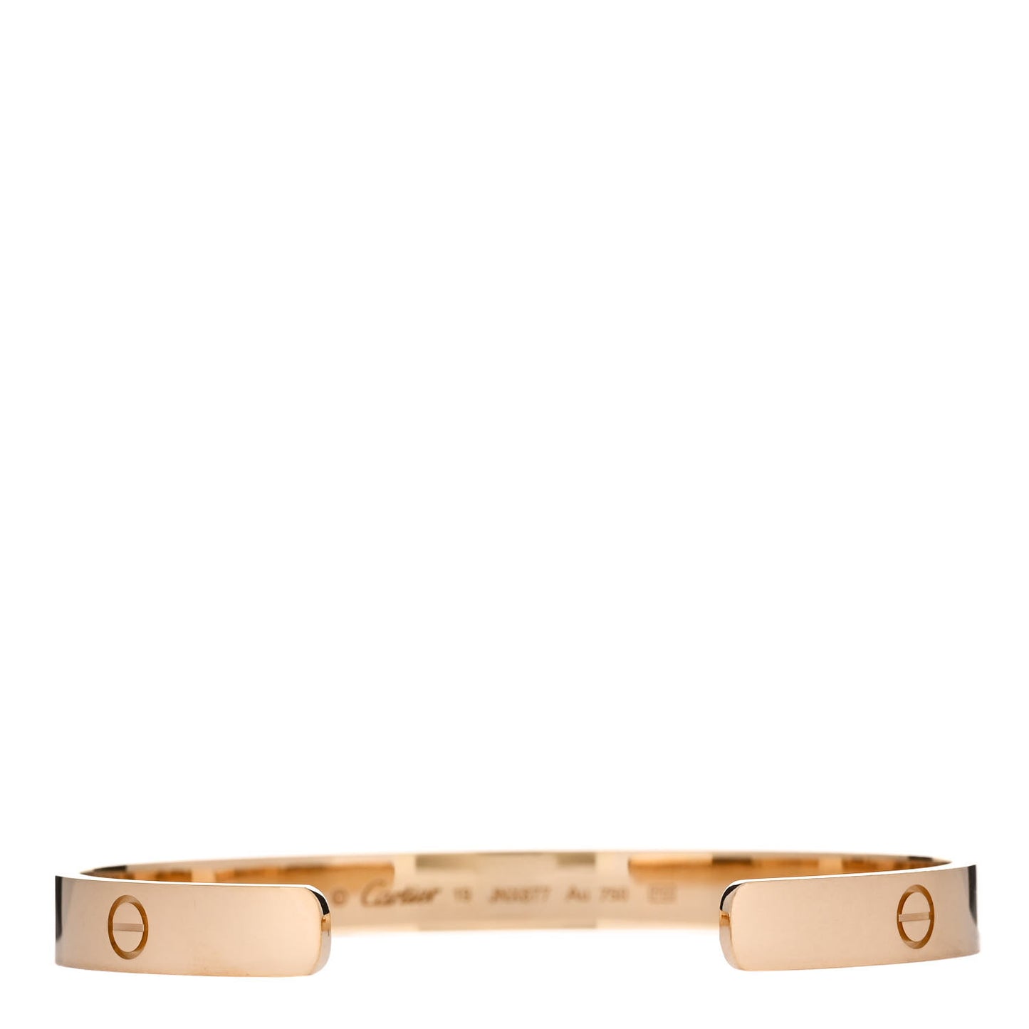 18K Yellow Gold LOVE Cuff Bracelet 19