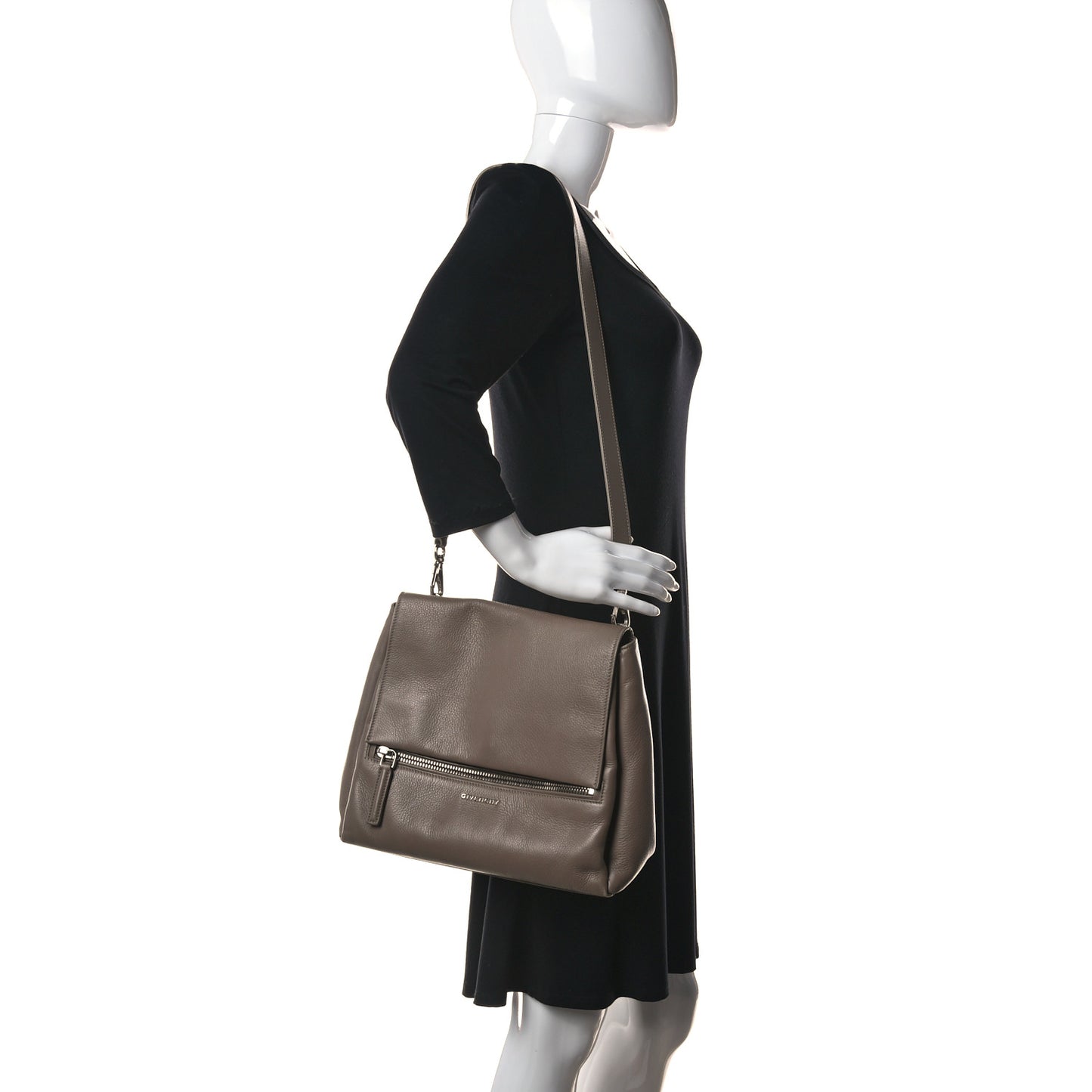 Calfskin Small Pandora Pure Flap Bag Mastic