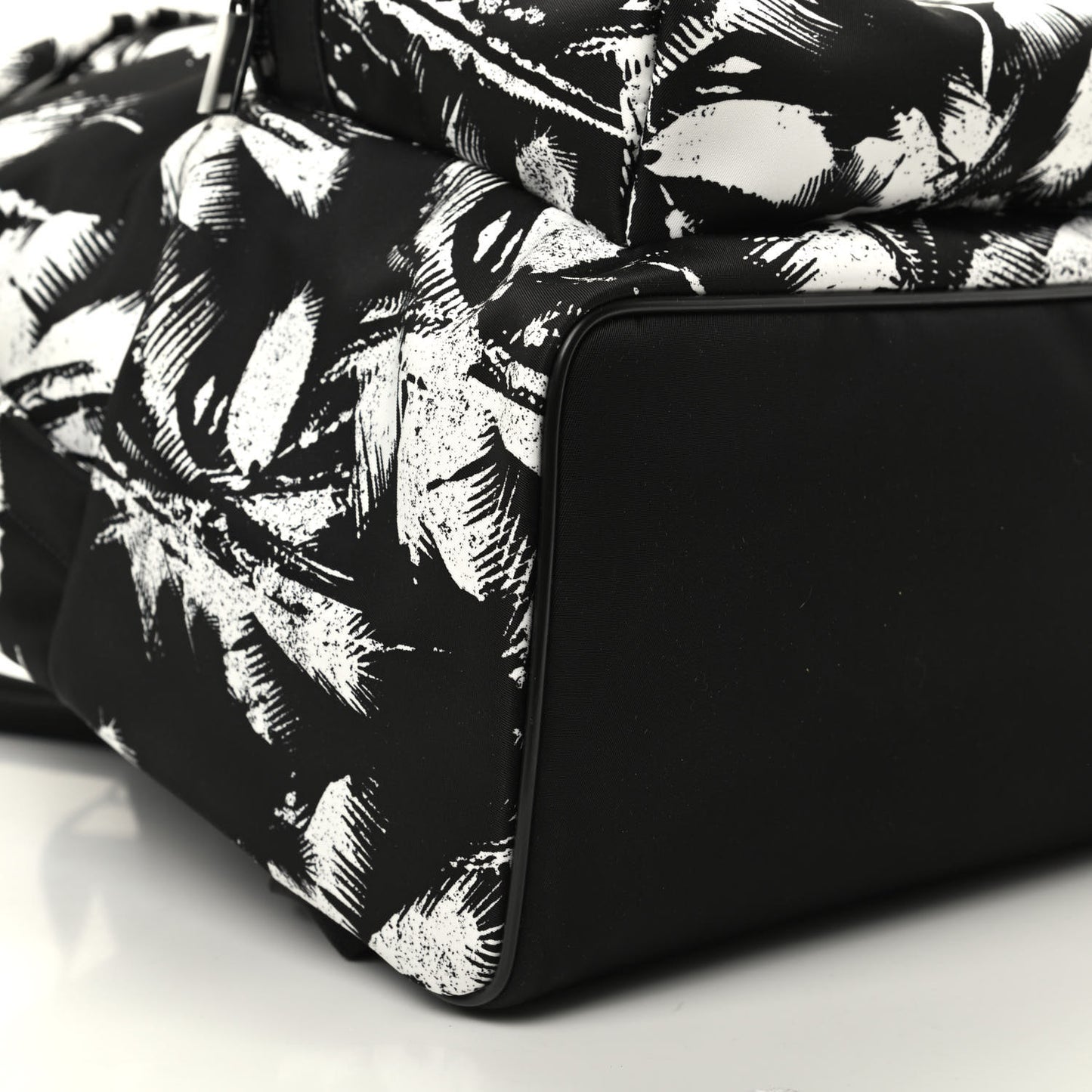 Canvas Palm Tree City Backpack Black White